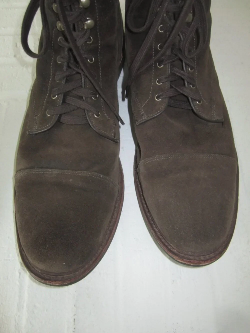 ALLEN EDMONDS LANDON 5940 Suede Cap Toe Boots Men's 14 D